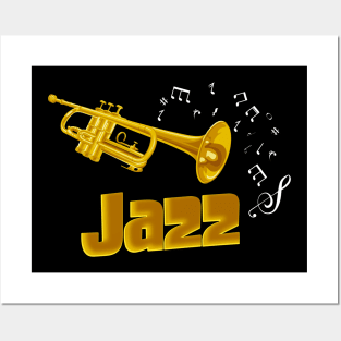 Jazz Trumpet Music Notes Musicians Posters and Art